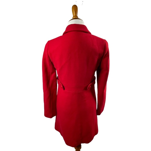 J. Crew Bright Red Wool Thinsulate Fitted Pea Coat - Picture 3 of 8